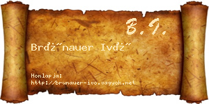 Brünauer Ivó névjegykártya
